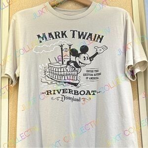 Disneyland Mark Twain Riverboat Mickey Mouse Cream Graphic Shirt